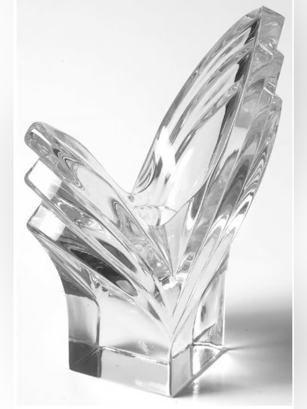 Mikasa German Crystal Art Deco Style Candlestick Holder 5.5” PRISTINE CONDITION